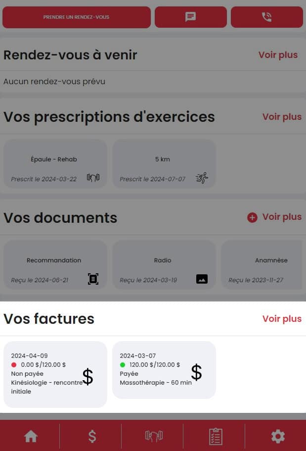 Application pour professionnels de la santé 12